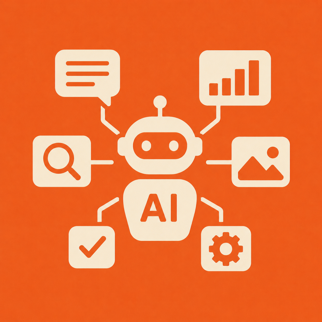 An icon representing AI agents reaching out to apps