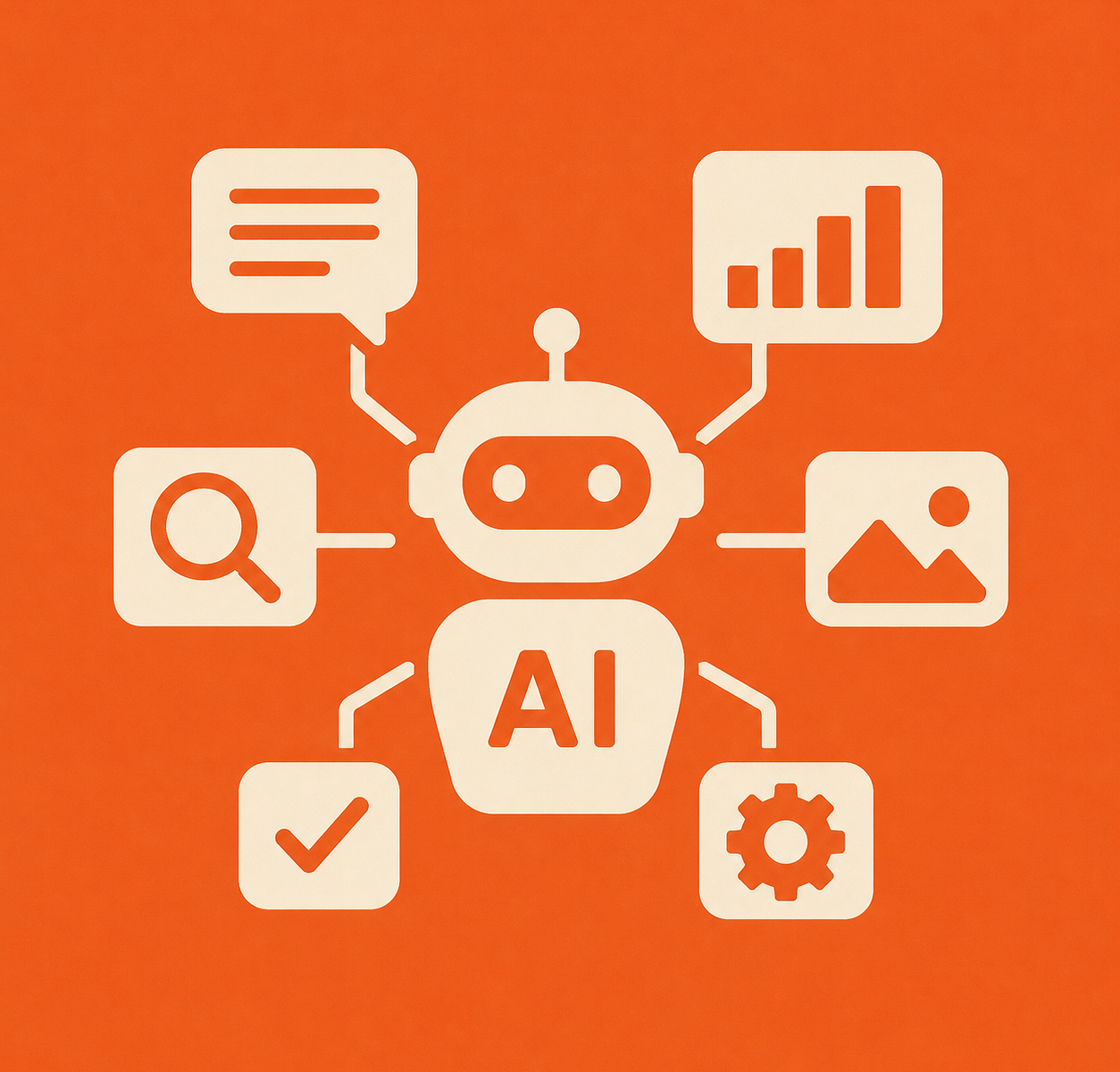 An icon representing AI agents reaching out to apps